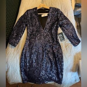 NWT Navy Sequined Mini Dress